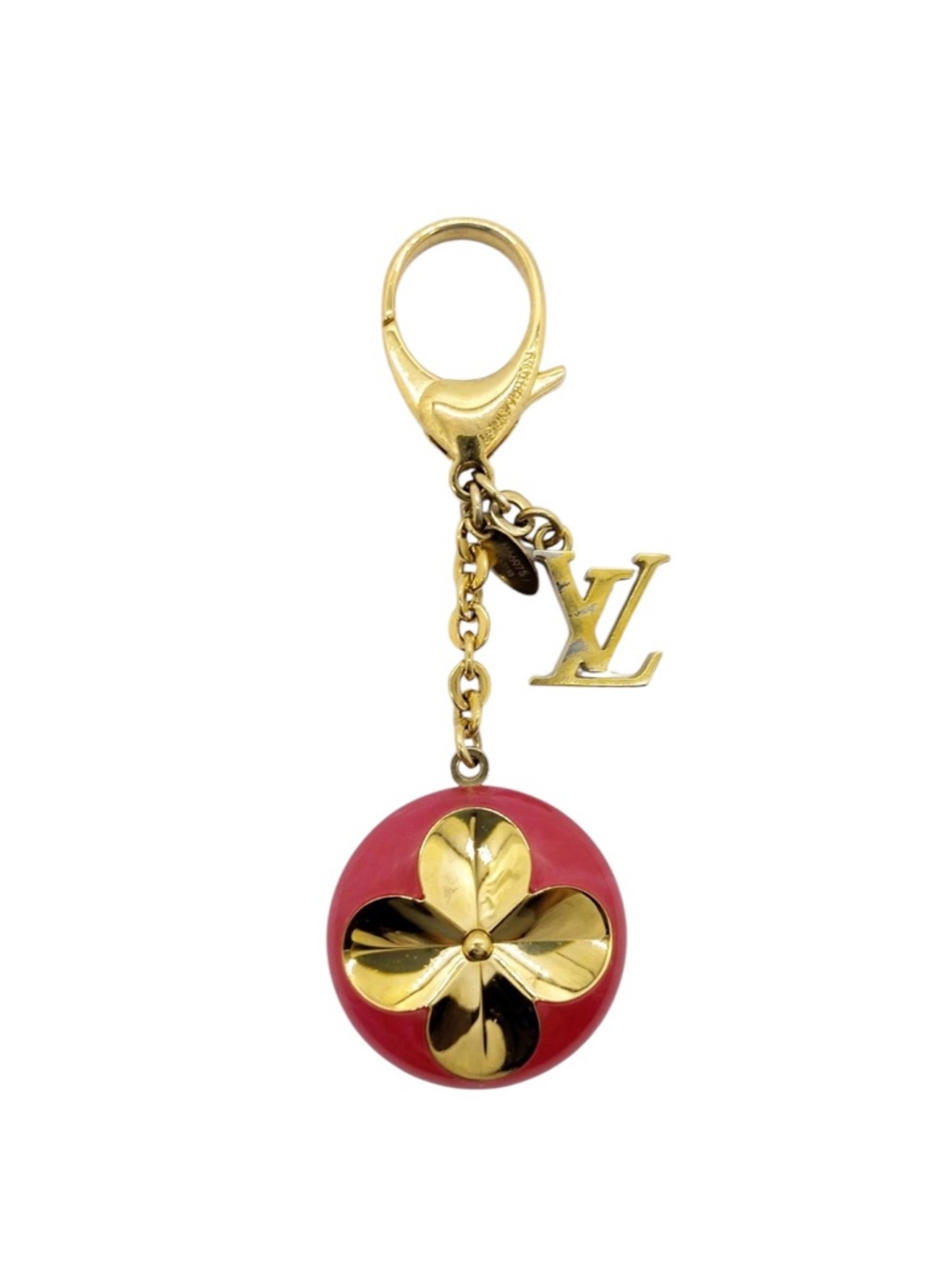 Louis Vuitton Pink and Gold Monogram Flower Key Charm